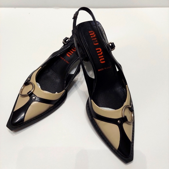 Miu Miu Shoes - Miu Miu Slingbag Kitten Heels Sz 37